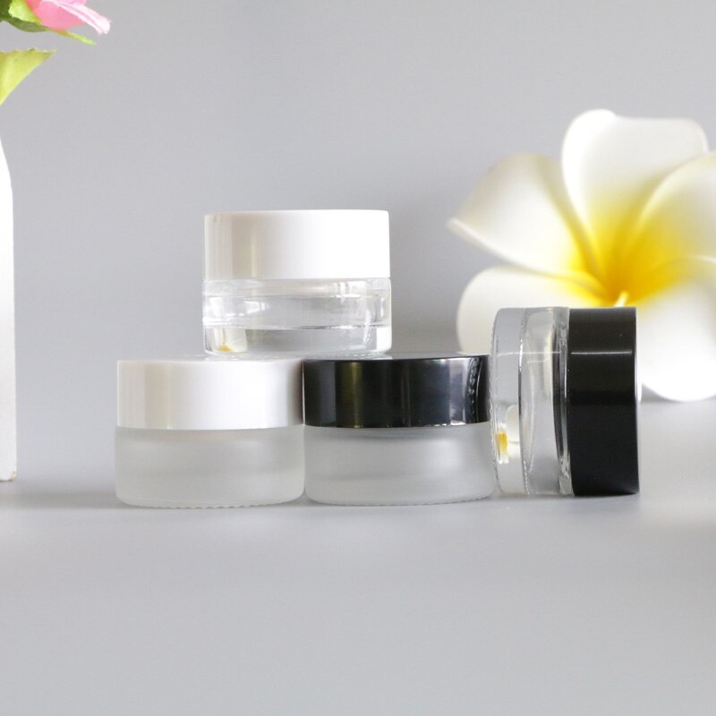 ?120 X 5G ִ  Ŭ ̽ ũ   Ʈ ̽  ũ Ǫ  ũ μ ȭǰ  ׾Ƹ/ 120 X 5G Empty Glass Clear Face Cream Containers Sample Travel Facial